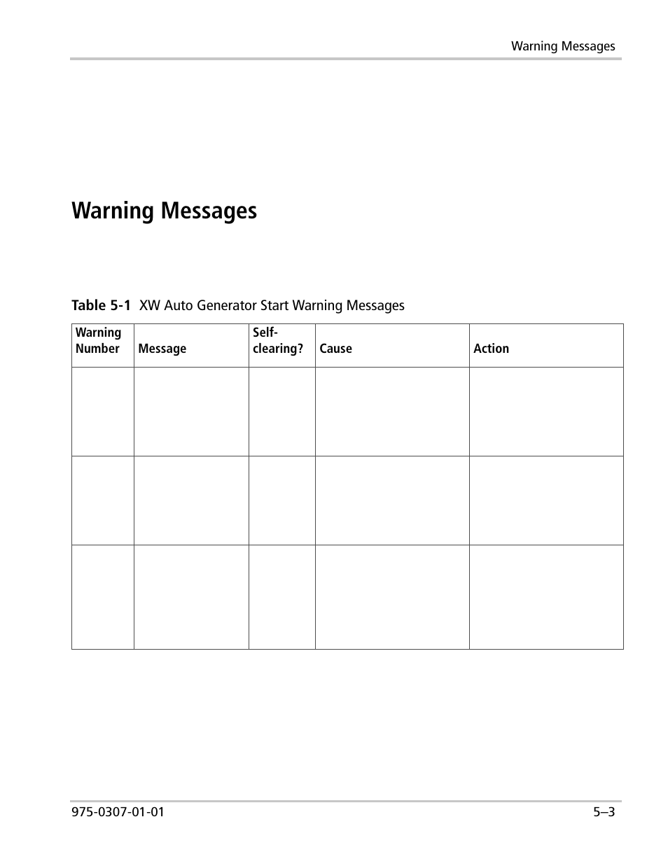 Warning messages | Xantrex Technology XW User Manual | Page 95 / 124