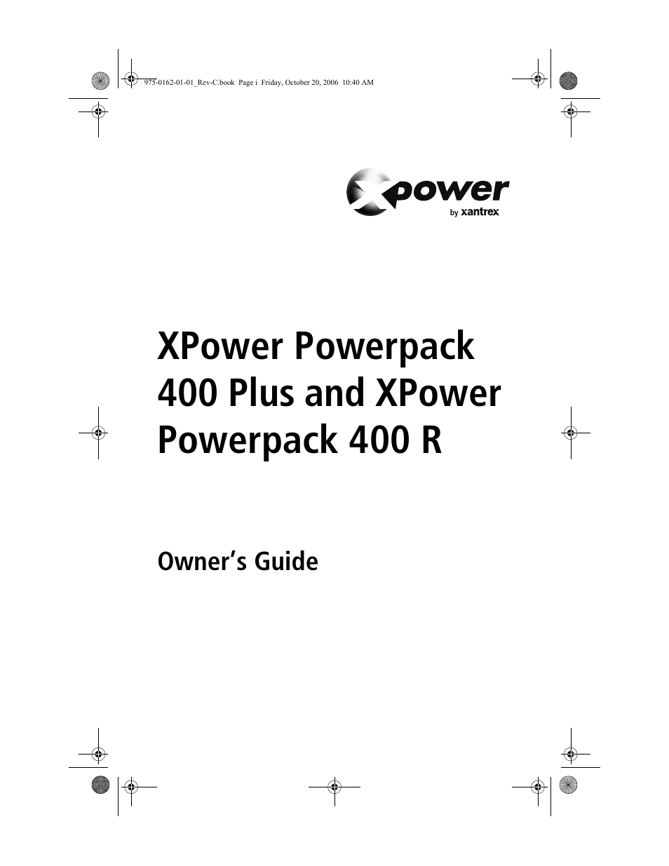 Xantrex Technology XPower Powerpack 400 Plus User Manual | 82 pages