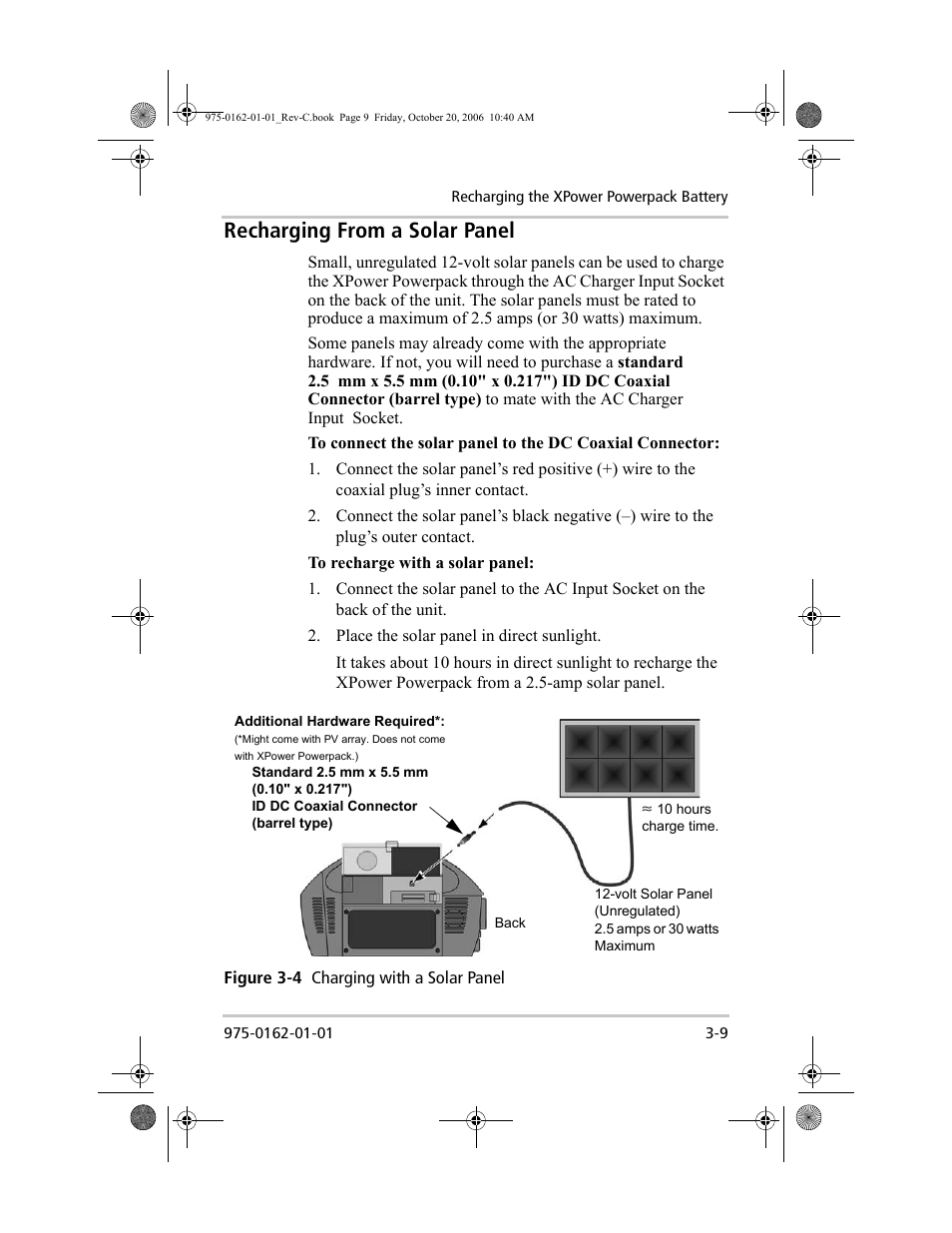 Recharging from a solar panel | Xantrex Technology XPower Powerpack 400 Plus User Manual | Page 35 / 82