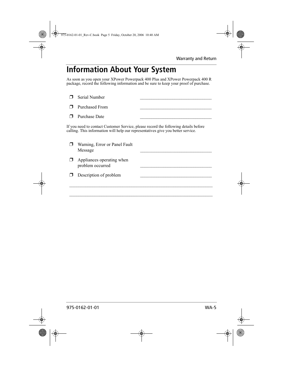 Information about your system | Xantrex Technology XPower Powerpack 400 Plus User Manual | Page 81 / 82