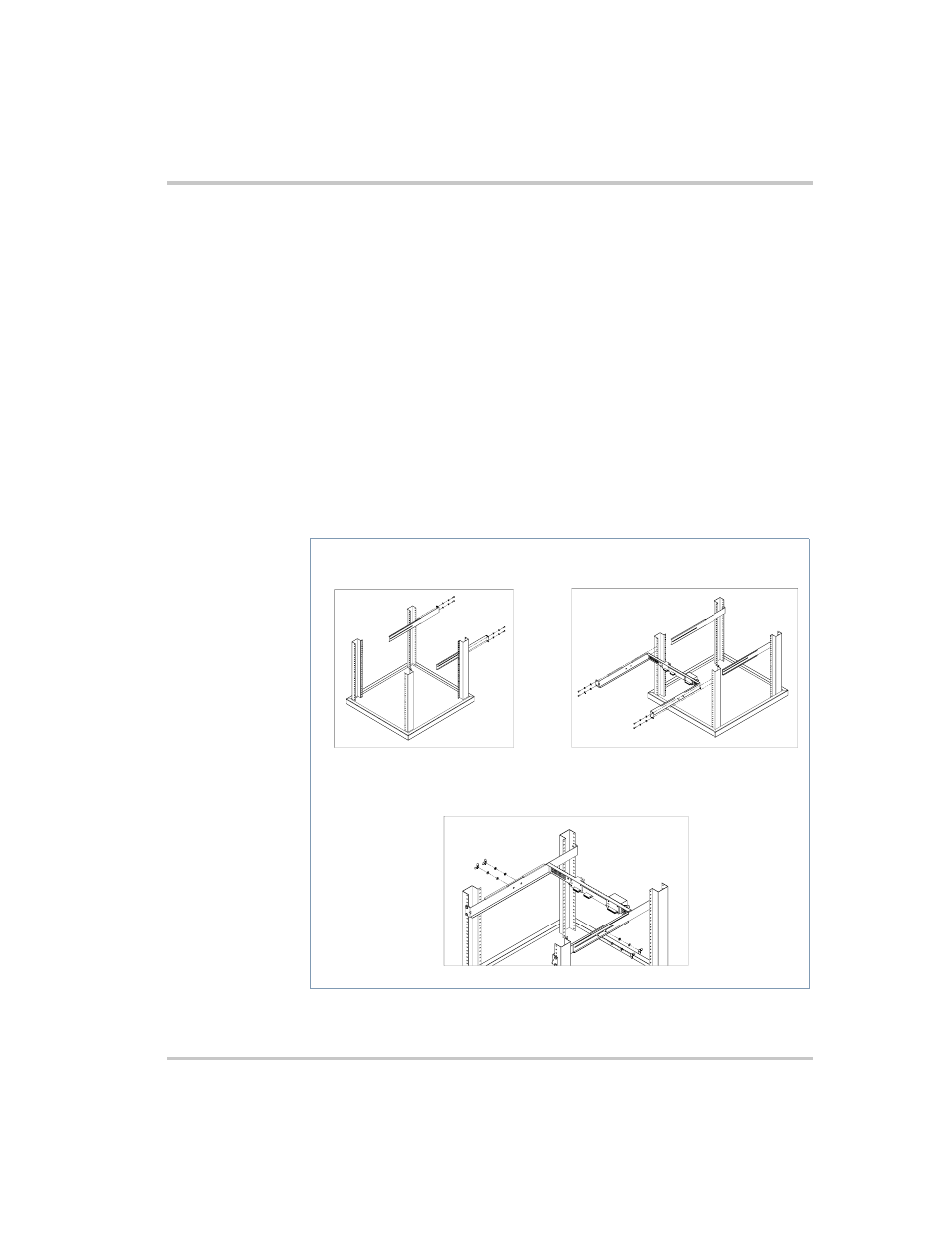 Location, mounting and ventilation, Installation into cabinet style equipment racks, Location, mounting and ventilation –5 | Installation into cabinet style equipment racks –5, Figure 2-4, Installing into cabinet style racks –5 | Xantrex Technology XDI2048 User Manual | Page 25 / 92