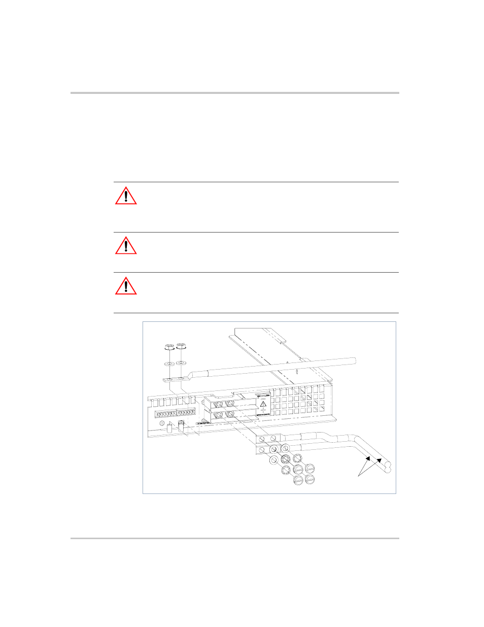 Figure 2-6, Connecting the input wires –8, Warning | Xantrex Technology XDI2048 User Manual | Page 28 / 92