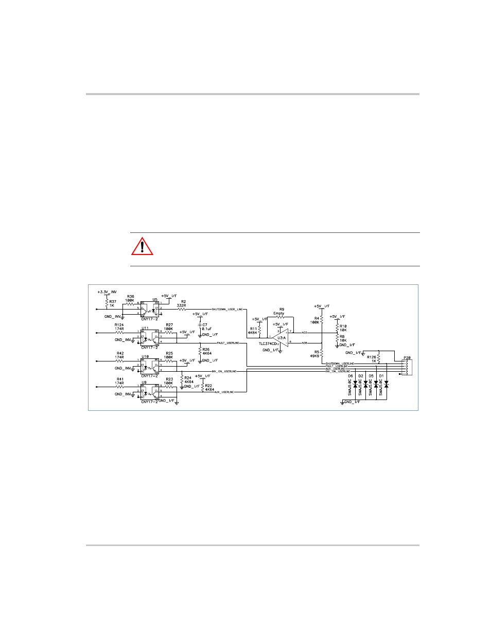 User line connection, Overview, User line connection –11 | Overview –11, Figure 2-7, User lines schematic –11, Caution | Xantrex Technology XDI2048 User Manual | Page 31 / 92