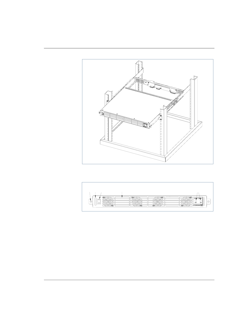 Figure 3-1, Installing an inverter into a rack –3, Figure 3-2 | Inverter front panel –3, Fer to figure 3-1, Figure 3-2) i | Xantrex Technology XDI2048 User Manual | Page 45 / 92