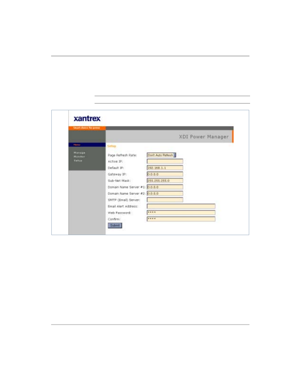 Figure 4-8, See “setup | Xantrex Technology XDI2048 User Manual | Page 69 / 92