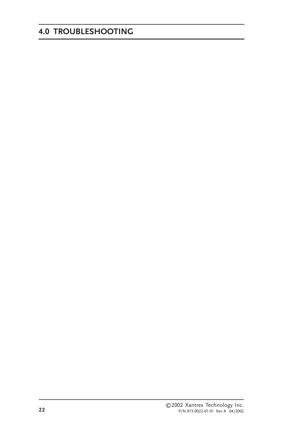 0 troubleshooting | Xantrex Technology SW Communications Adapter User Manual | Page 30 / 36