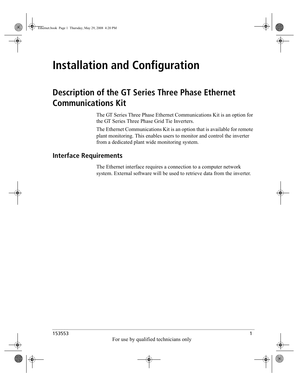 Installation and configuration | Xantrex Technology GT Series User Manual | Page 15 / 26