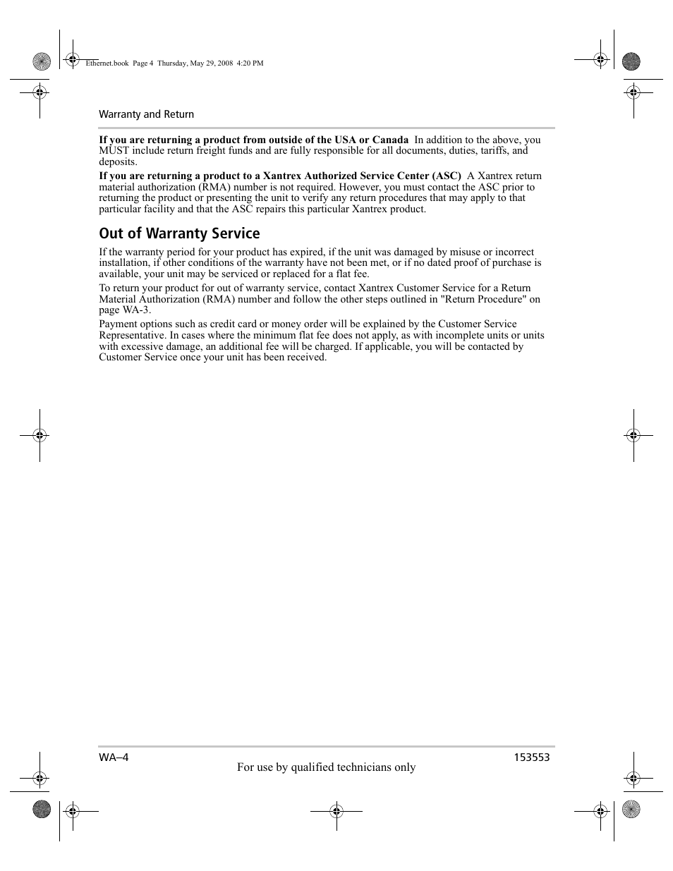 Out of warranty service | Xantrex Technology GT Series User Manual | Page 24 / 26