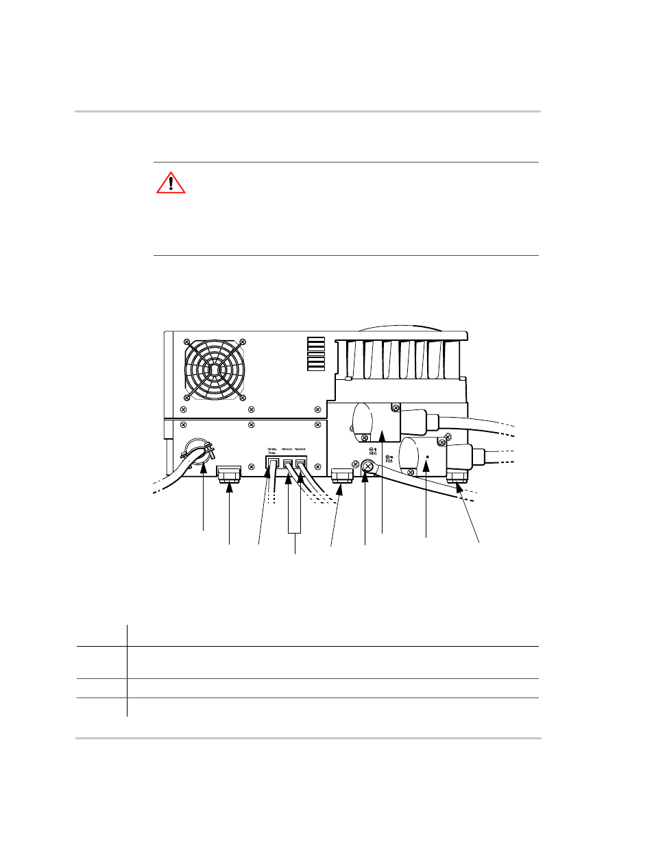 Side panel features, Side panel features –9, Figure 1-4 | Completed connections on side panel –9, Caution: equipment damage | Xantrex Technology RS3000 User Manual | Page 27 / 128