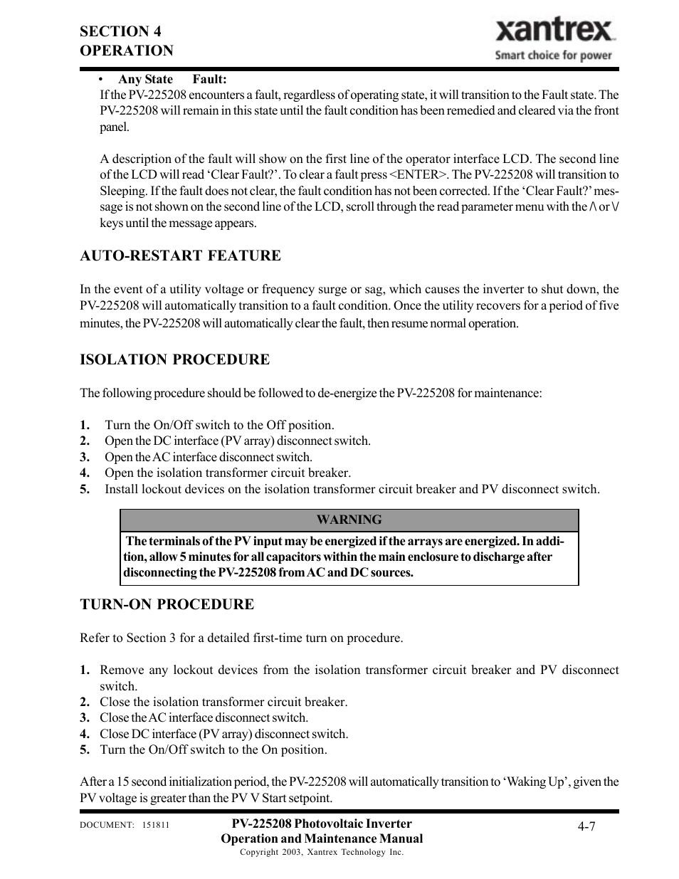 Xantrex Technology PV-225208 User Manual | Page 23 / 47