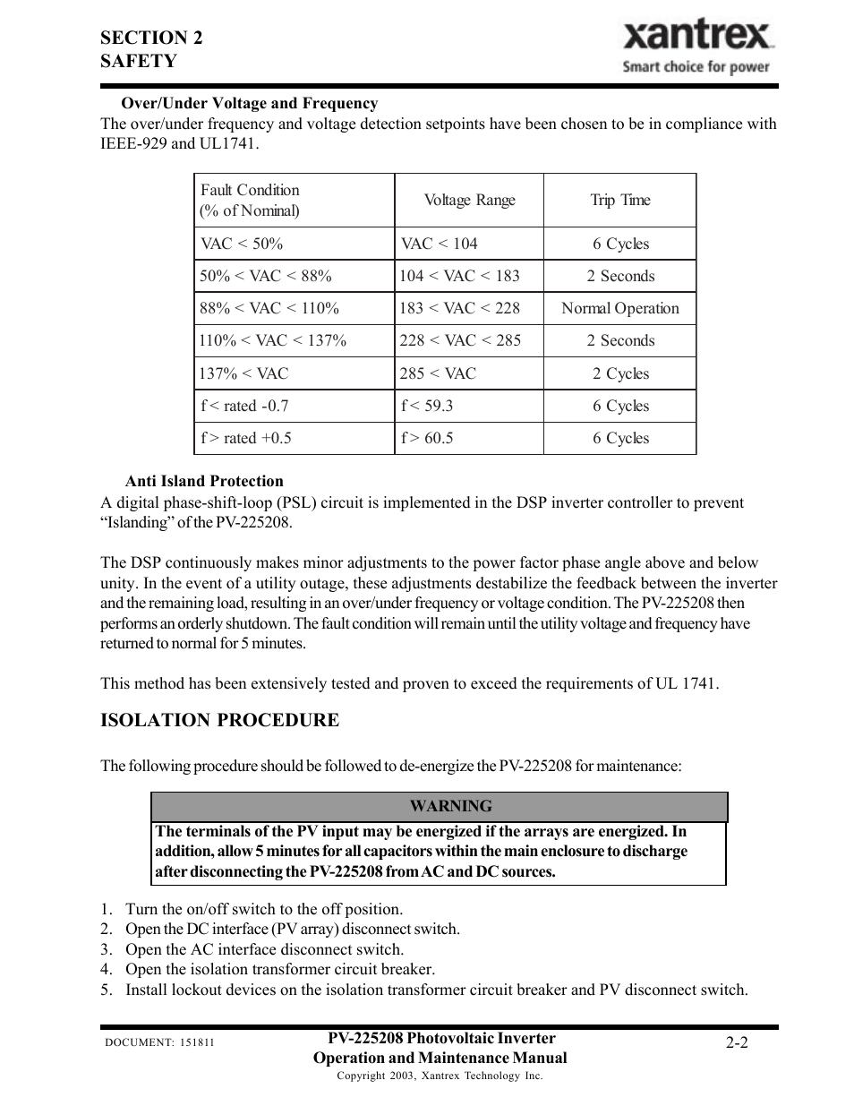 Xantrex Technology PV-225208 User Manual | Page 8 / 47
