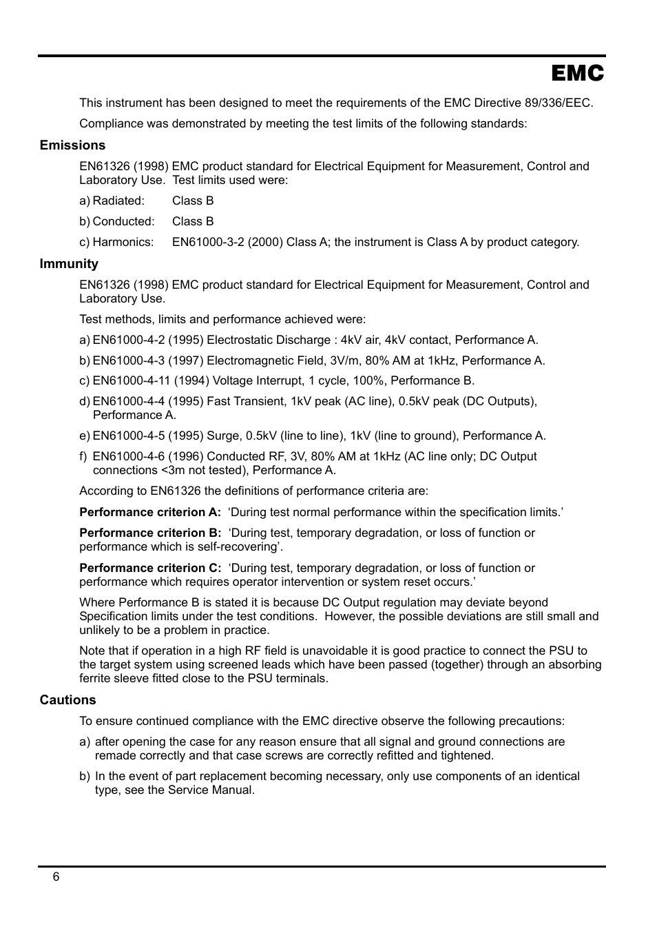 Emissions, Immunity, Cautions | Xantrex Technology XPF 35-10 User Manual | Page 7 / 40