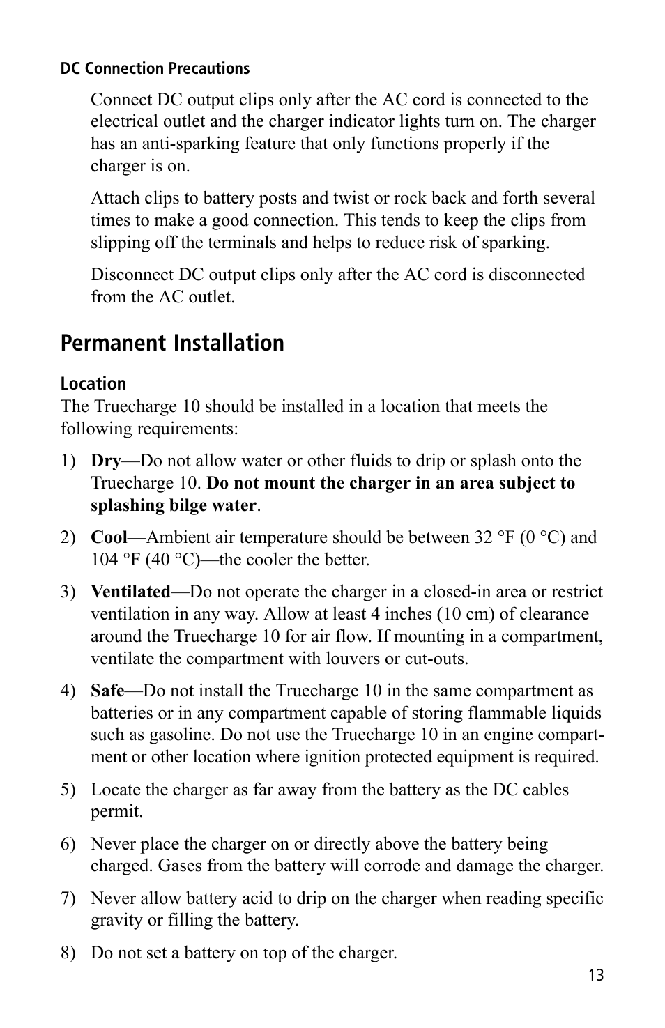 Permanent installation | Xantrex Technology TC10 User Manual | Page 13 / 26