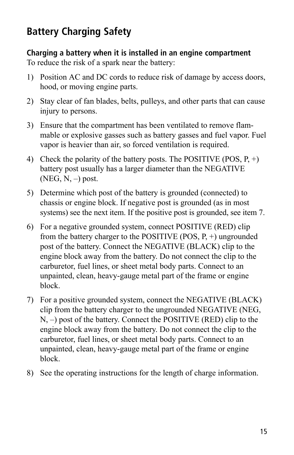 Battery charging safety | Xantrex Technology TC10 User Manual | Page 15 / 26