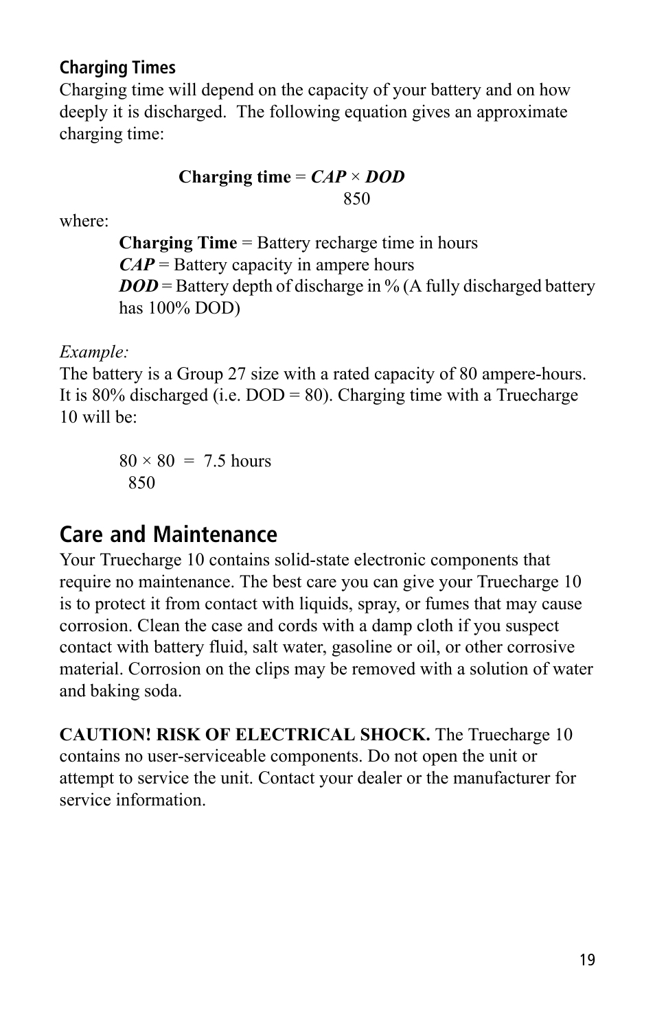 Care and maintenance | Xantrex Technology TC10 User Manual | Page 19 / 26