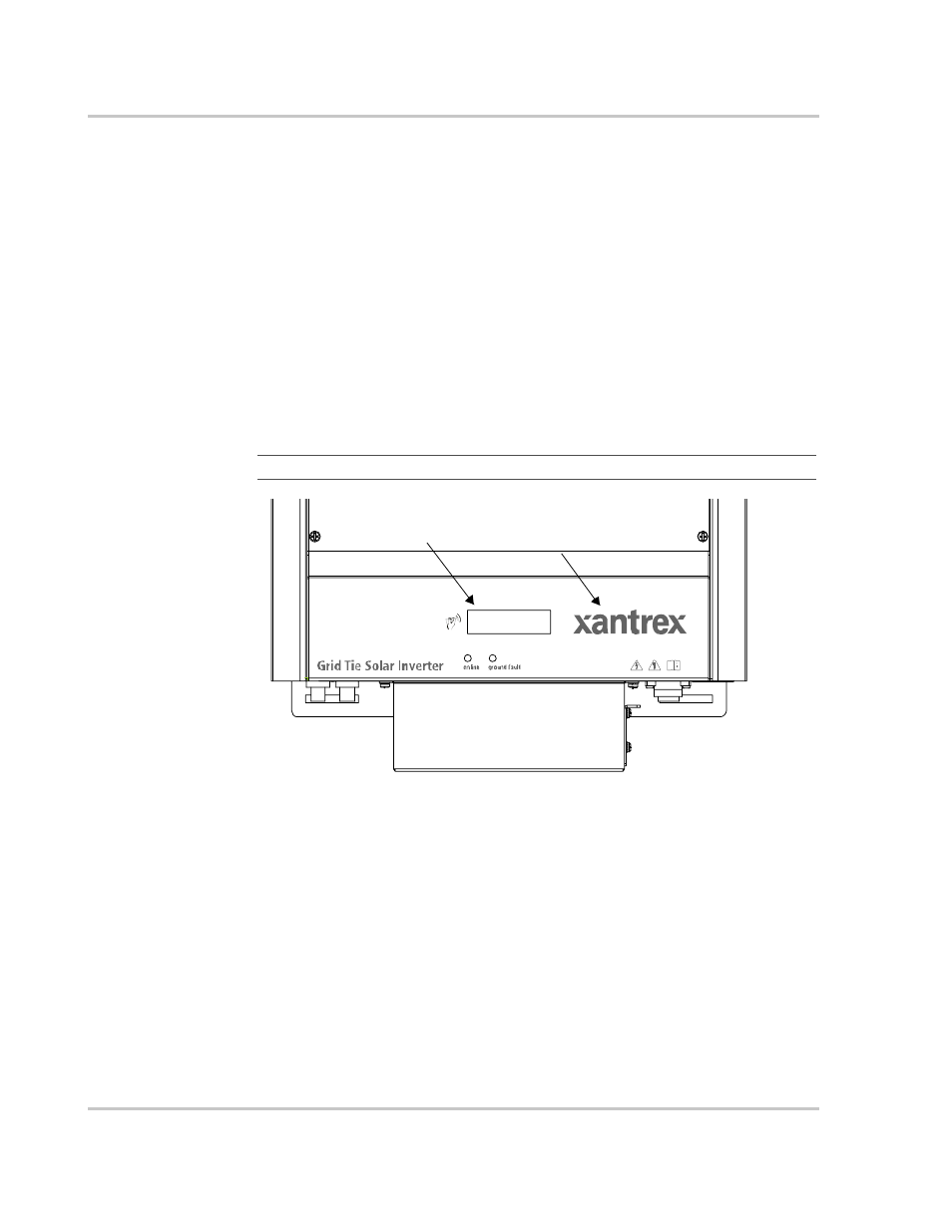 Monitoring the front panel display, Monitoring the front panel display –2, Figure 5-1 | Front panel lcd location –2 | Xantrex Technology GT 2.5-DE User Manual | Page 56 / 84