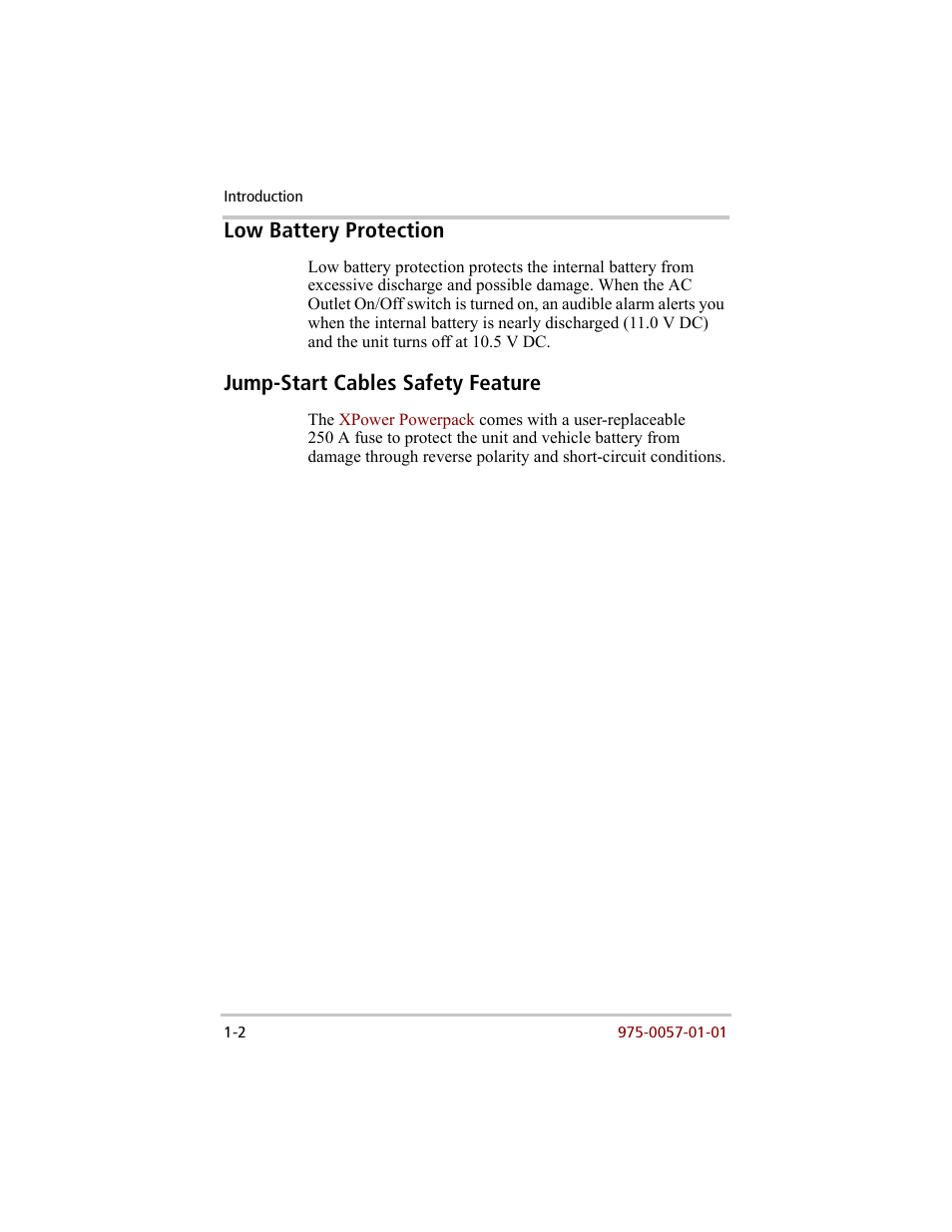 Low battery protection, Jump-start cables safety feature | Xantrex Technology 200 User Manual | Page 18 / 76