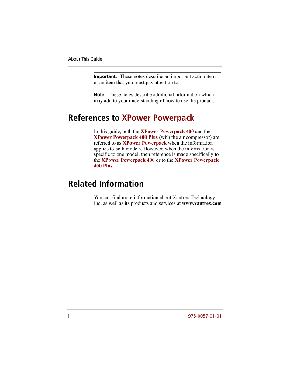 References to xpower powerpack, Related information | Xantrex Technology 200 User Manual | Page 4 / 76