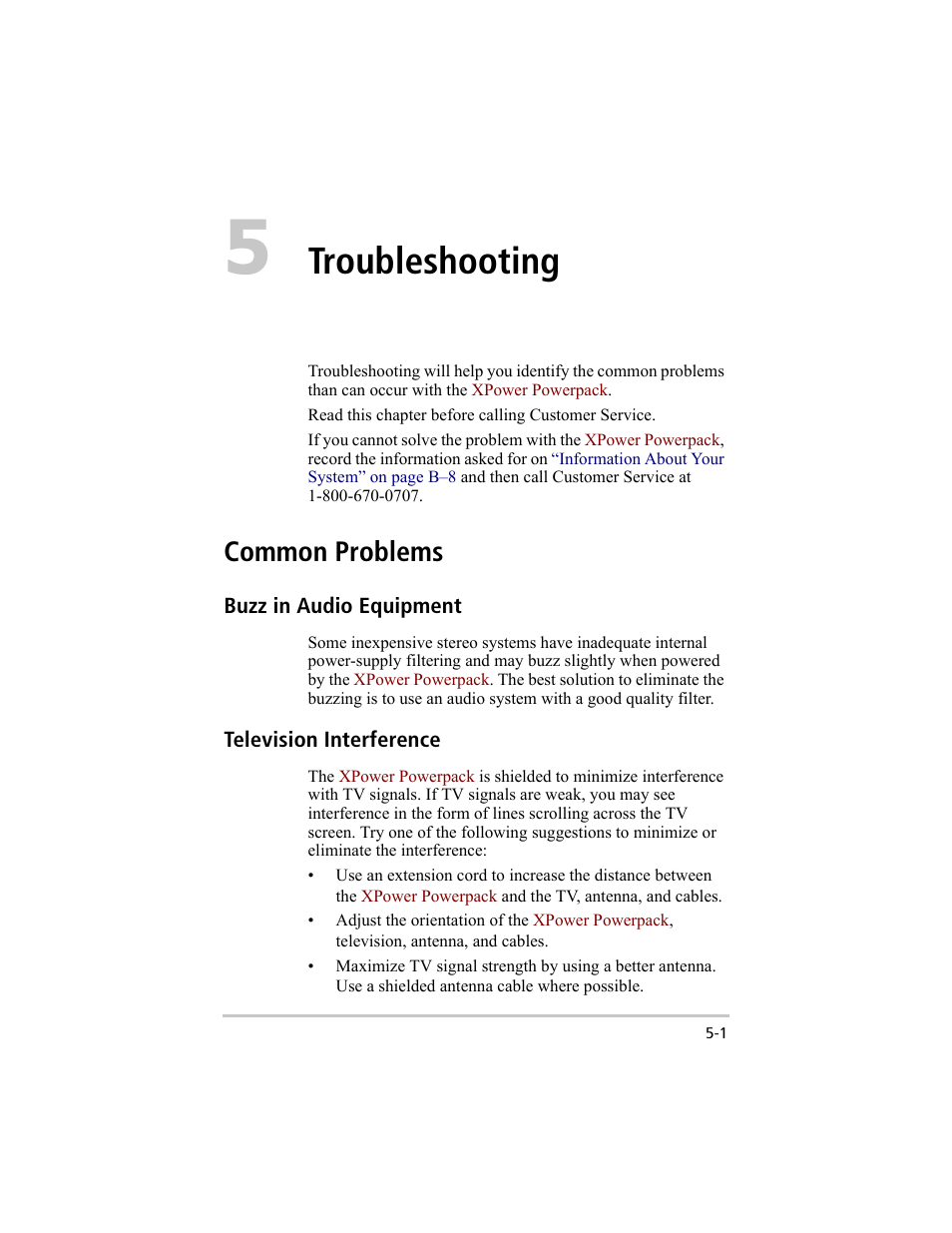 Buzz in audio equipment, Television interference, Troubleshooting | Common problems –1, Common problems | Xantrex Technology 200 User Manual | Page 59 / 76