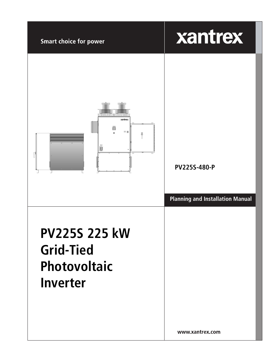 Xantrex Technology PV225S-480-P User Manual | 86 pages