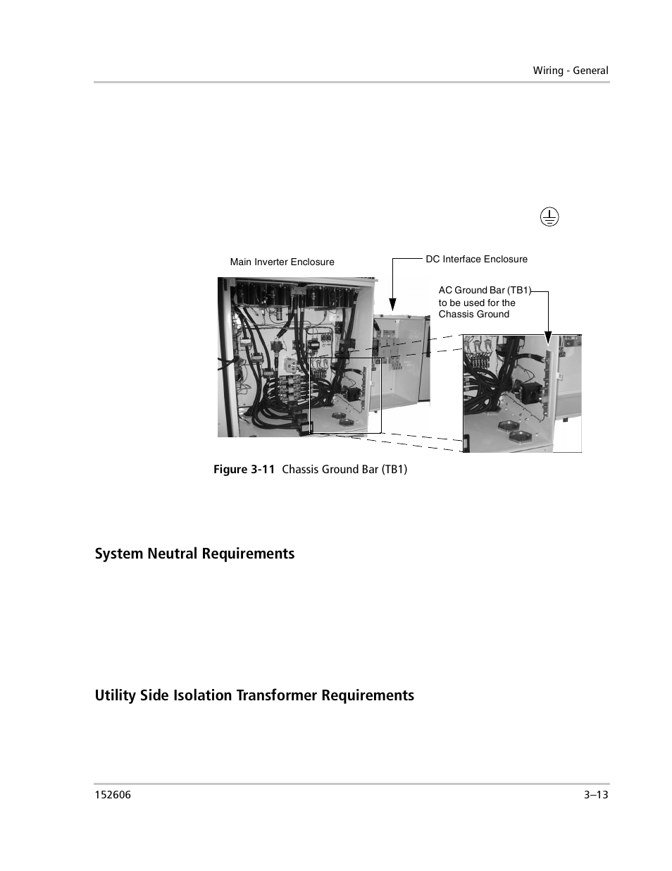 System neutral requirements, Utility side isolation transformer requirements | Xantrex Technology PV225S-480-P User Manual | Page 61 / 86