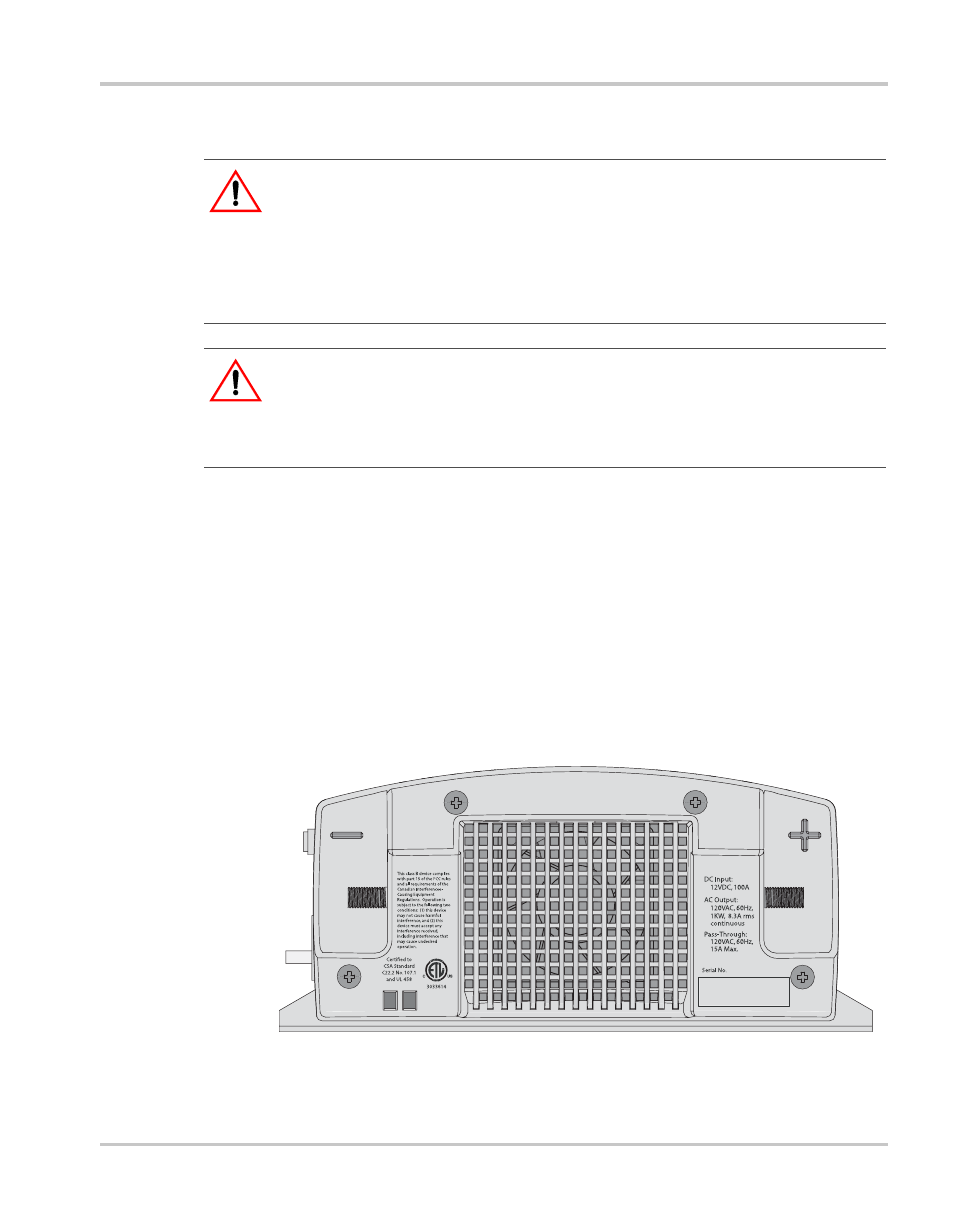 Step 6: connecting the dc cables –23, Step 6: connecting the dc cables, Caution | Warning: fire hazard, Figure 1-8 dc end | Xantrex Technology FREEDOM HW 1000 User Manual | Page 35 / 52