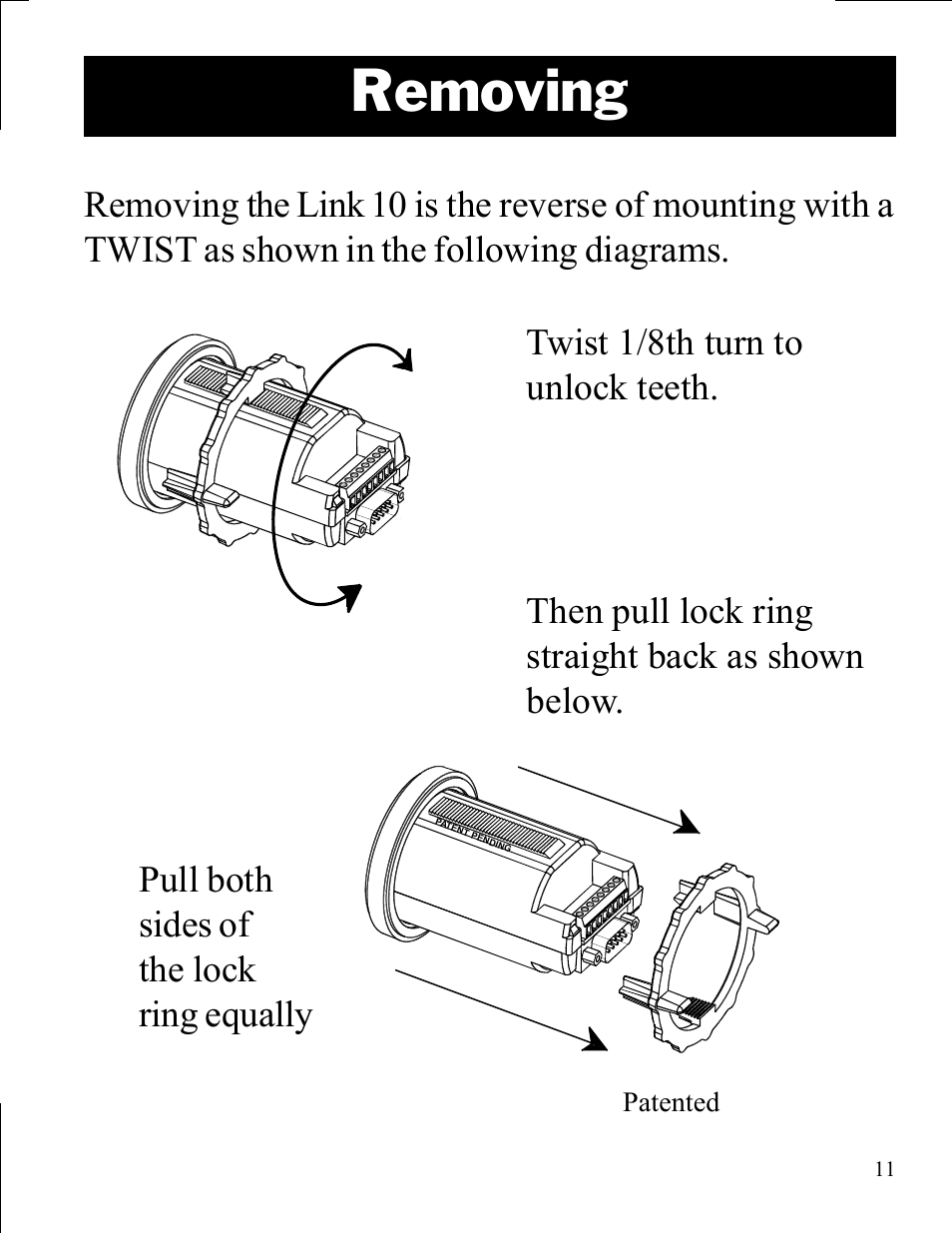 Removing | Xantrex Technology LINK 10 User Manual | Page 11 / 60