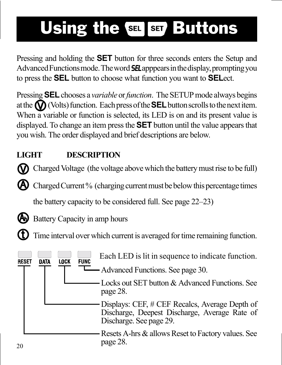Using the buttons | Xantrex Technology LINK 10 User Manual | Page 20 / 60