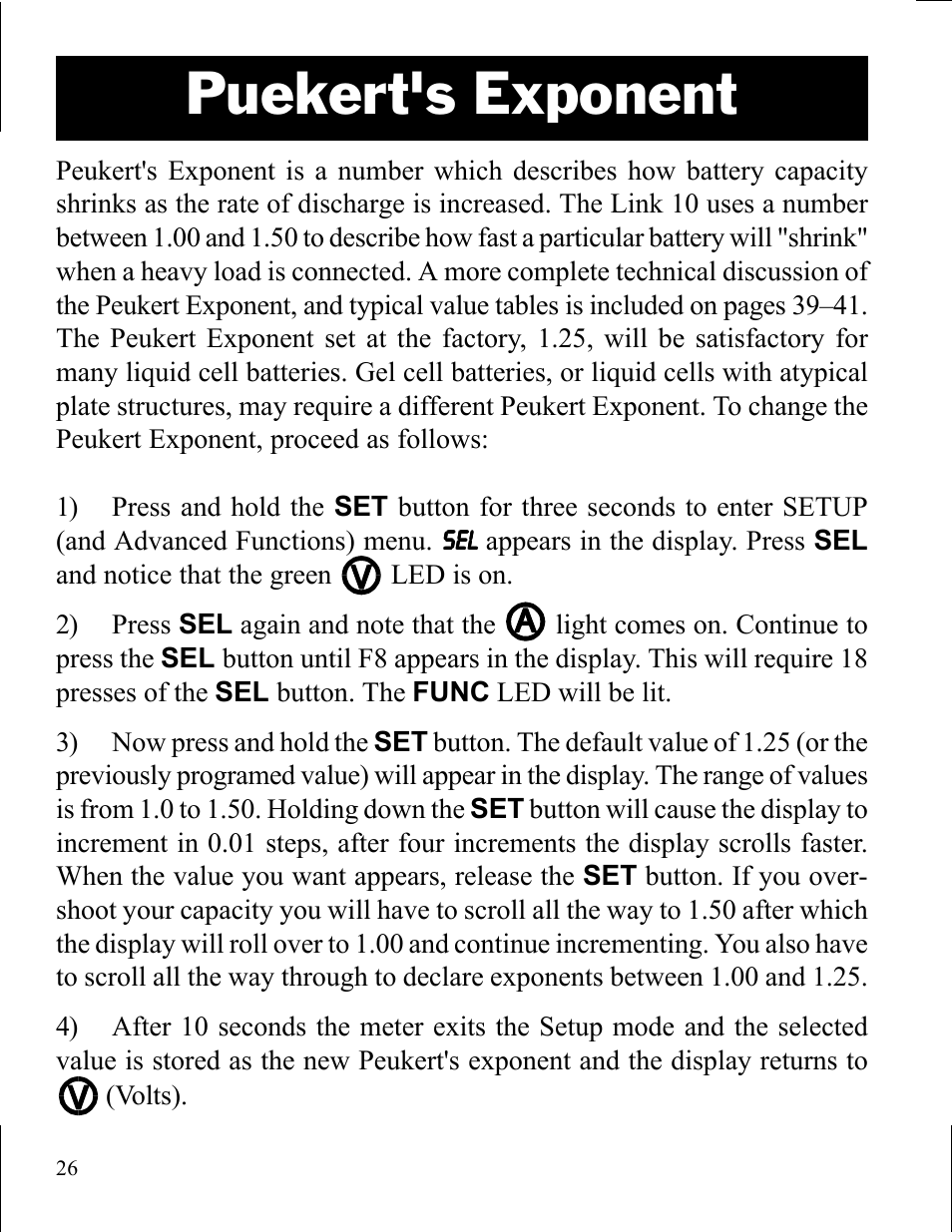 Puekert's exponent | Xantrex Technology LINK 10 User Manual | Page 26 / 60