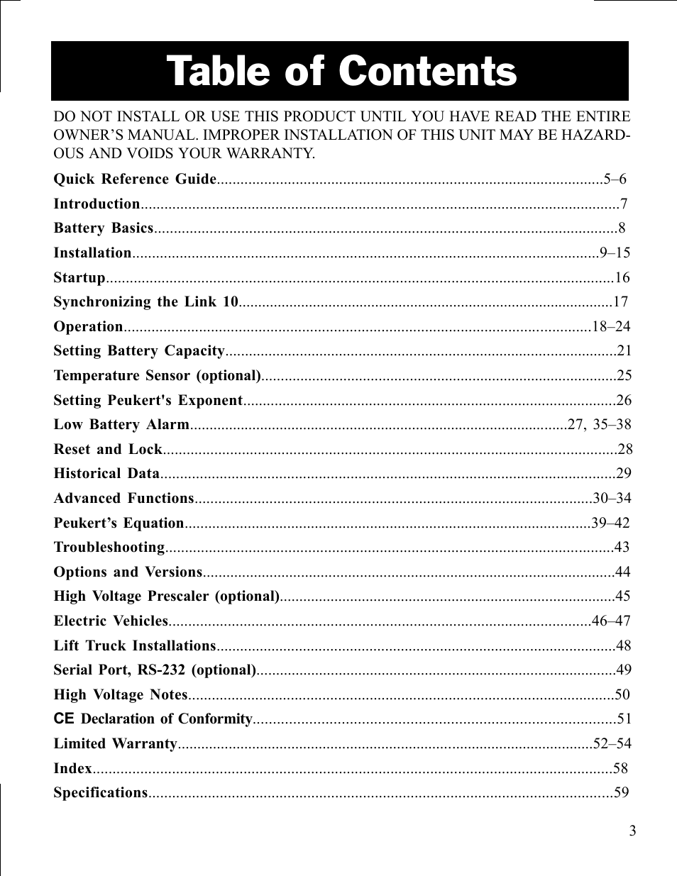Xantrex Technology LINK 10 User Manual | Page 3 / 60