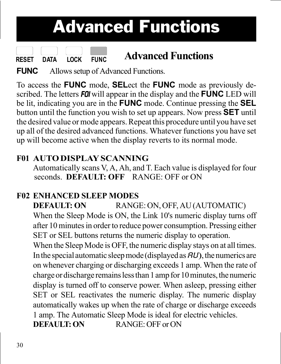 Advanced functions | Xantrex Technology LINK 10 User Manual | Page 30 / 60