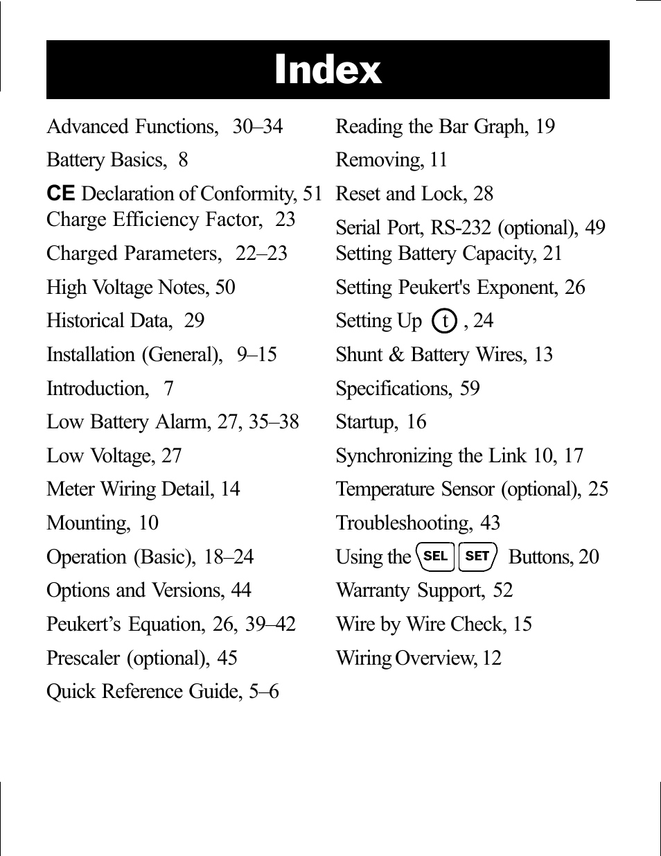 Index | Xantrex Technology LINK 10 User Manual | Page 58 / 60