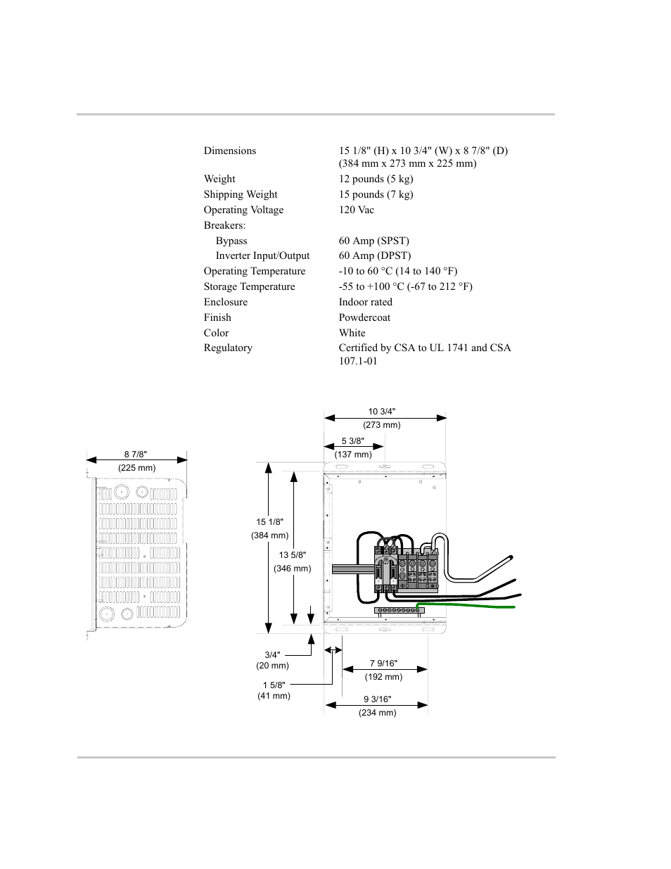 Specifications, Specifications –3, Figure 1-2 | Xantrex Technology ACCB User Manual | Page 15 / 66