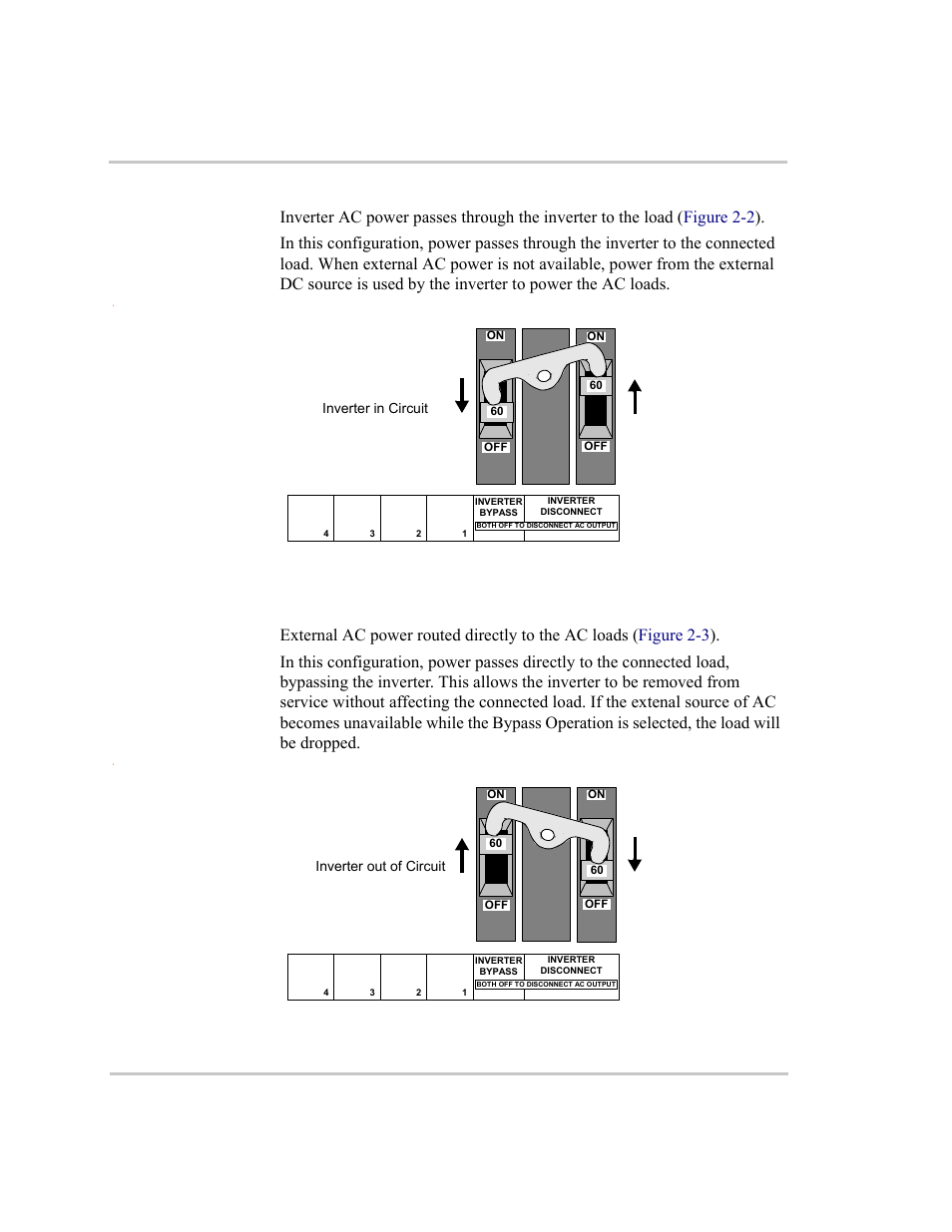 Normal operation, Bypass operation, Normal operation –3 bypass operation –3 | Figure 2-2, Normal operation –3, Figure 2-3, Bypass operation –3, Ac power pass, Whic, Figure 2-2 normal operation | Xantrex Technology ACCB User Manual | Page 57 / 66