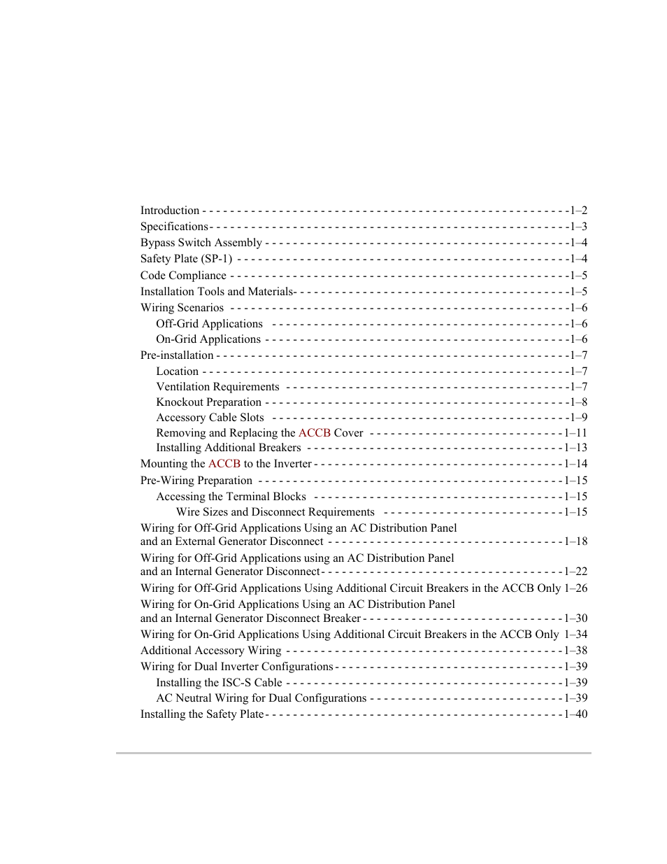 Xantrex Technology ACCB User Manual | Page 9 / 66