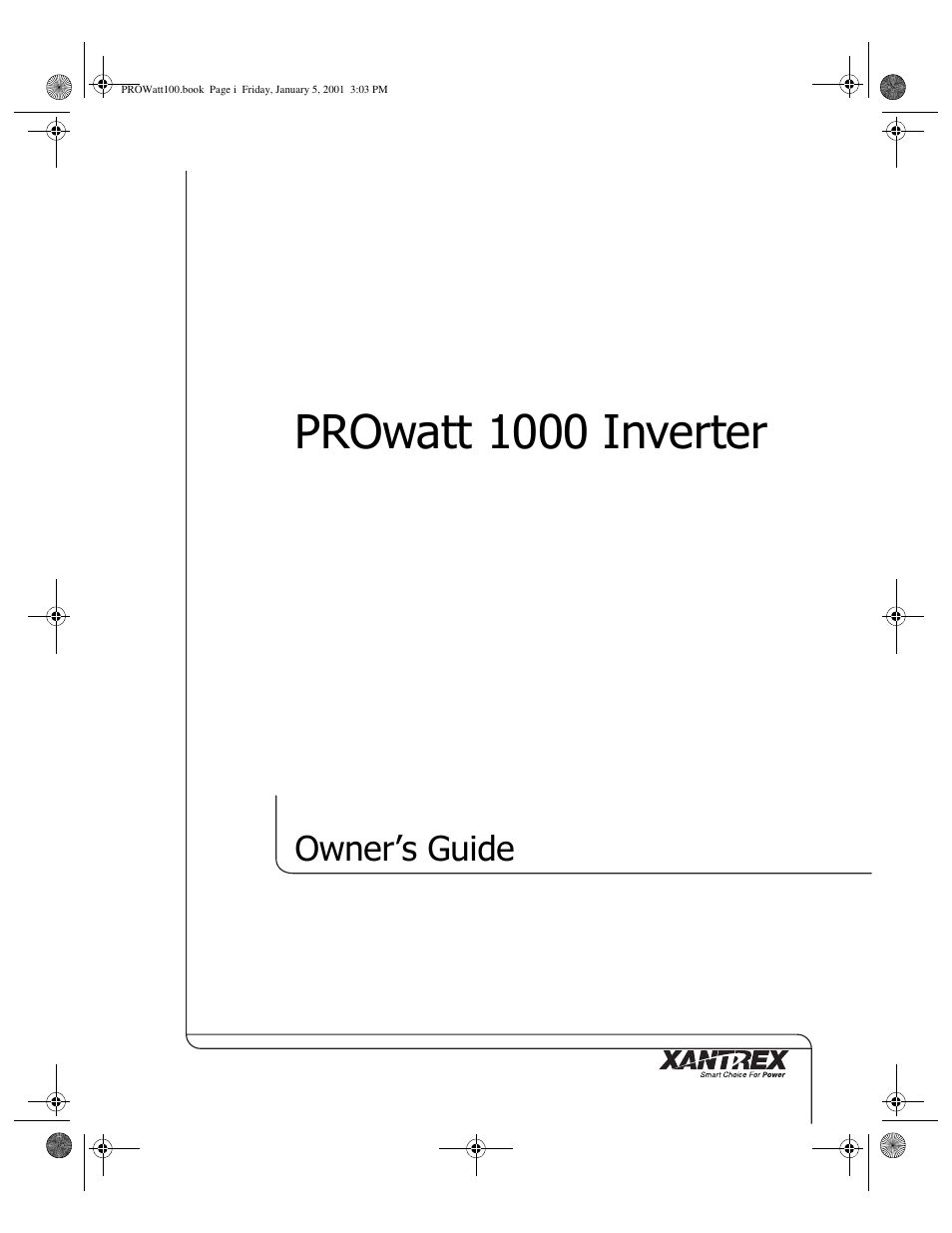 Xantrex Technology PROwatt 1000 User Manual | 78 pages