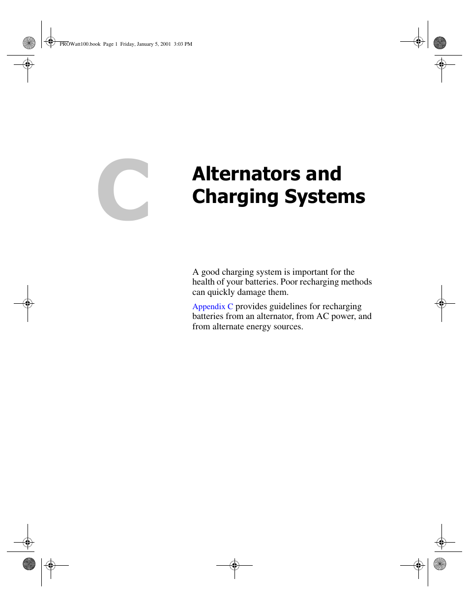 Alternators and charging systems, Appendix c, Appendix c “alternators and charging systems | Xantrex Technology PROwatt 1000 User Manual | Page 65 / 78