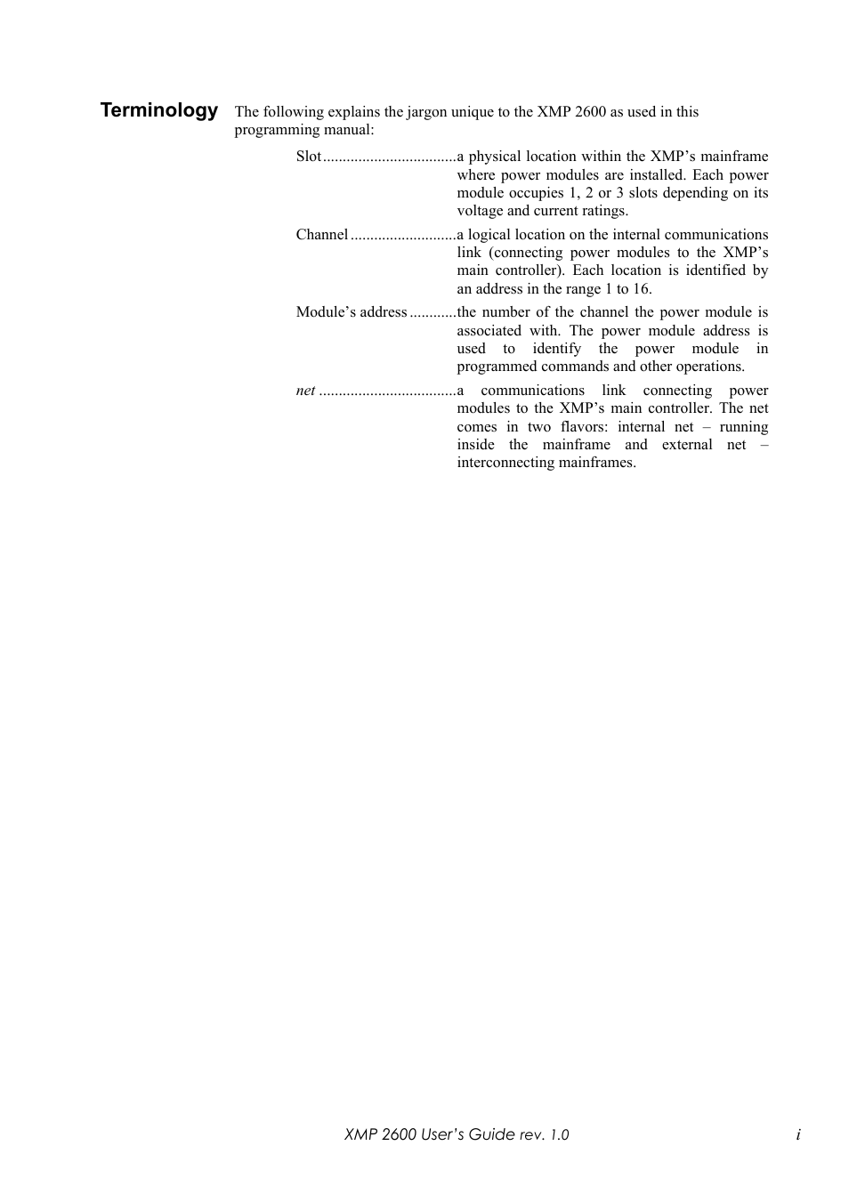 Terminology | Xantrex Technology XMP 2600 User Manual | Page 10 / 119