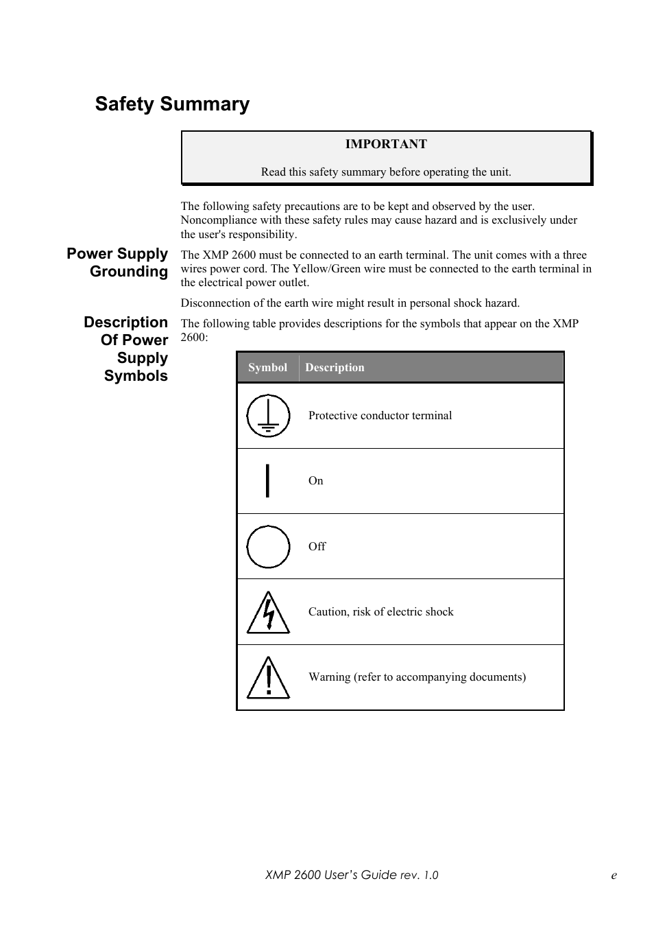 Safety summary | Xantrex Technology XMP 2600 User Manual | Page 6 / 119