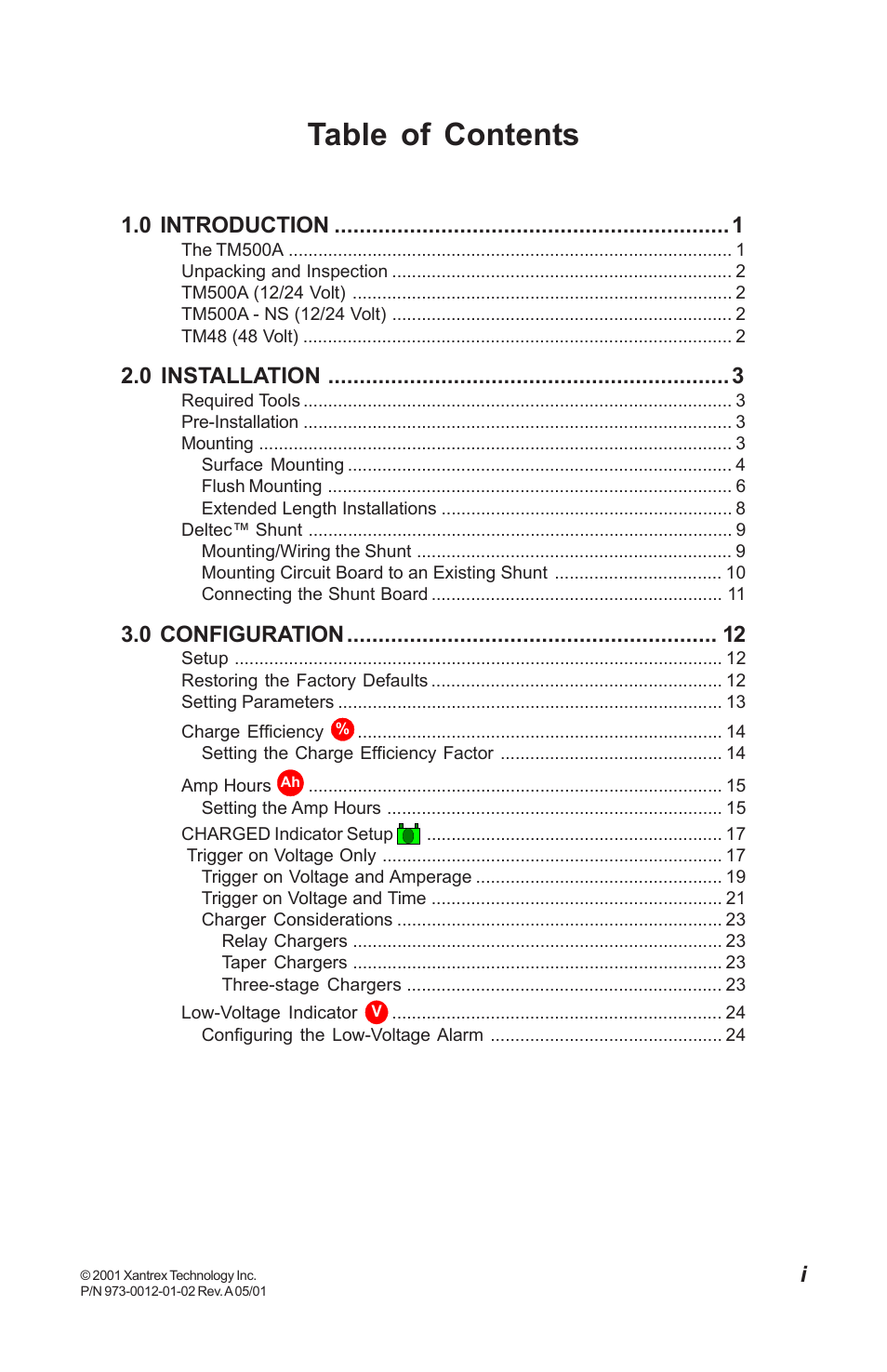 Xantrex Technology TM500A User Manual | Page 3 / 44