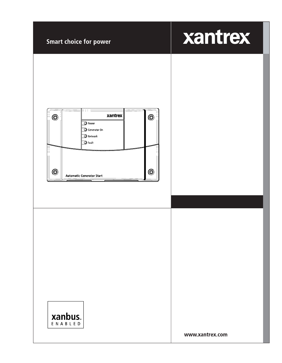 Xantrex Technology Automatic Generator User Manual | 124 pages