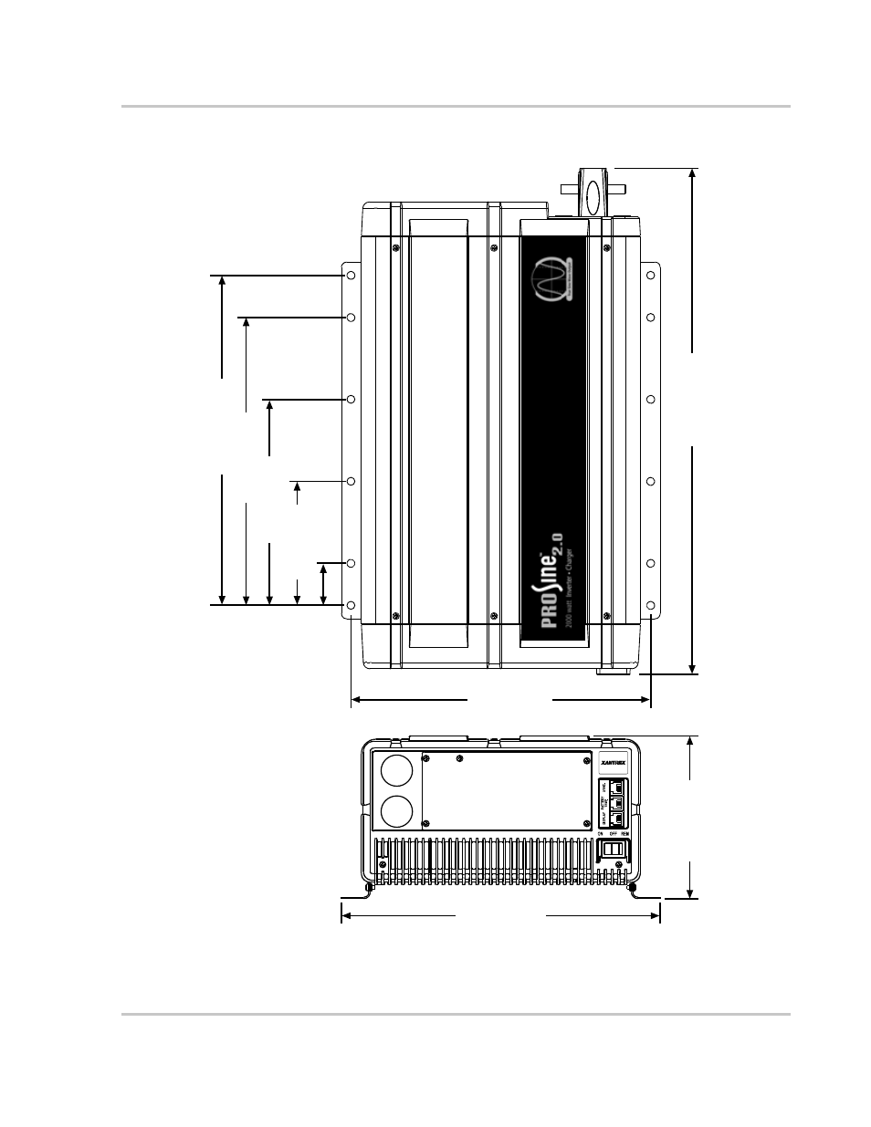 Prosine dimensions, Figure a-1 prosine dimensions | Xantrex Technology PROsine 2.0 User Manual | Page 127 / 148