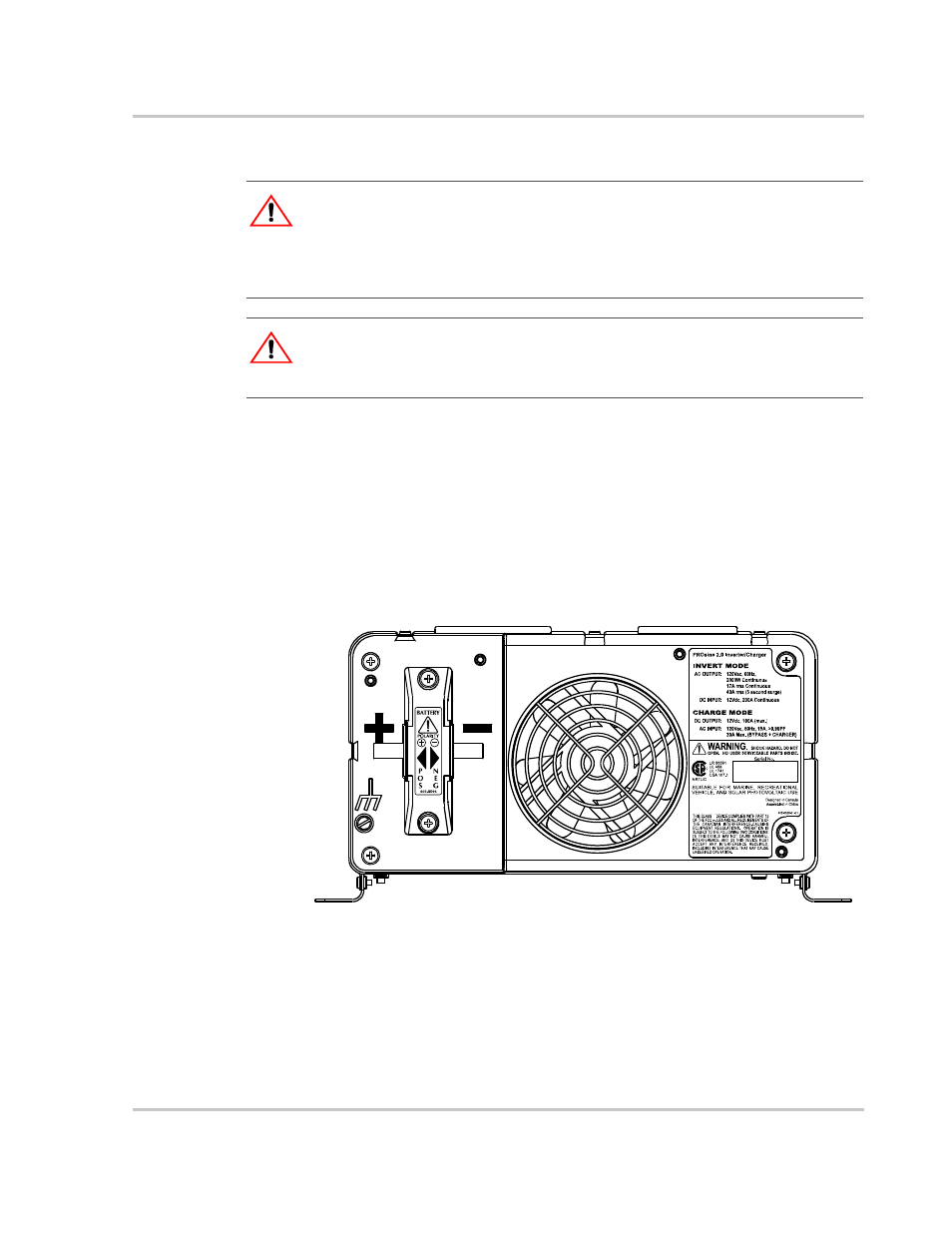 Step 7: connecting the dc cables, Caution, Warning: fire hazard | Xantrex Technology PROsine 2.0 User Manual | Page 59 / 148
