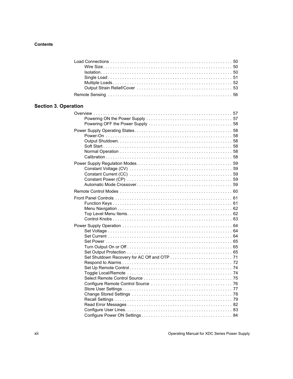 Section 3. operation | Xantrex Technology XDC User Manual | Page 14 / 254