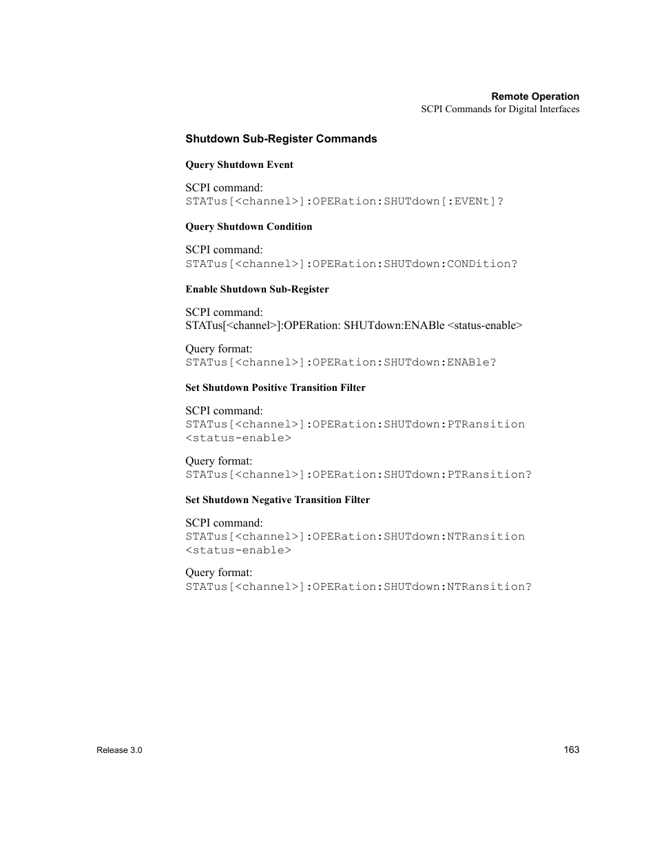 Shutdown sub-register commands | Xantrex Technology XDC User Manual | Page 165 / 254