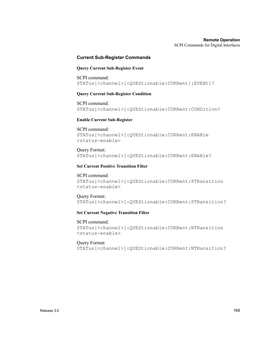 Current sub-register commands | Xantrex Technology XDC User Manual | Page 171 / 254