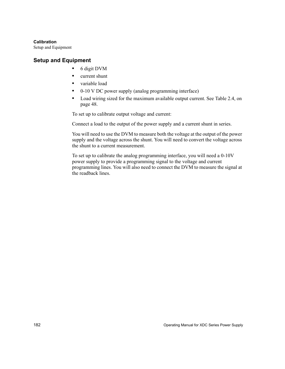 Setup and equipment | Xantrex Technology XDC User Manual | Page 184 / 254