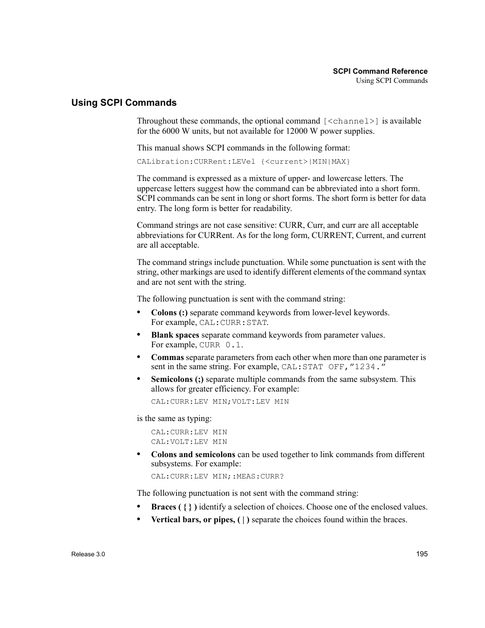 Using scpi commands | Xantrex Technology XDC User Manual | Page 197 / 254