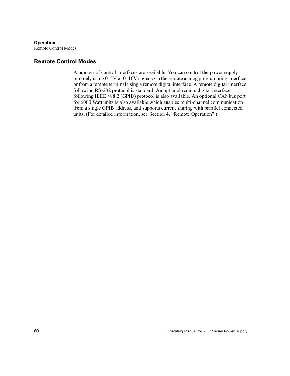 Remote control modes | Xantrex Technology XDC User Manual | Page 62 / 254