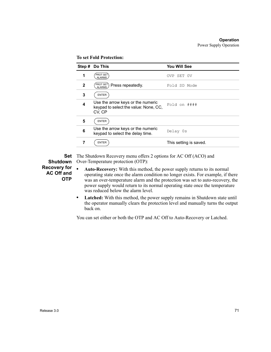 Set shutdown recovery for ac off and otp | Xantrex Technology XDC User Manual | Page 73 / 254